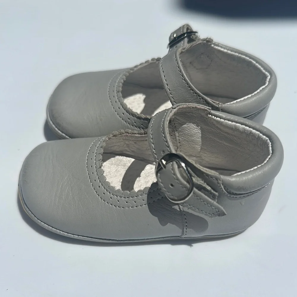 Gray Kids Mary Jane Shoes